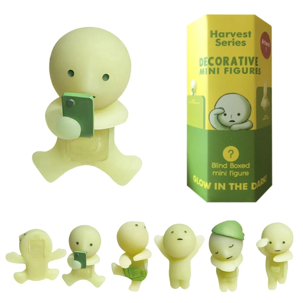 Cute Smiski Hippers Glow in the Dark Decorative Mini Figure Toy Blind Box 1pc