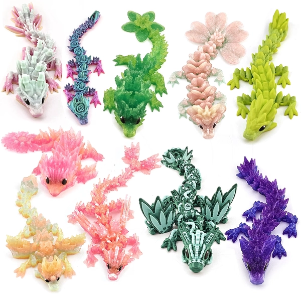 10 Pack Flexible 3D Printed Dragon Figurines, Articulated Dragon Figures, Colorful Desk Decor and Collectible Display Pieces, Goodie Bag Fillers, Cute Fidget Toys, Gift for her him, for Party Favors, - Walmart.com