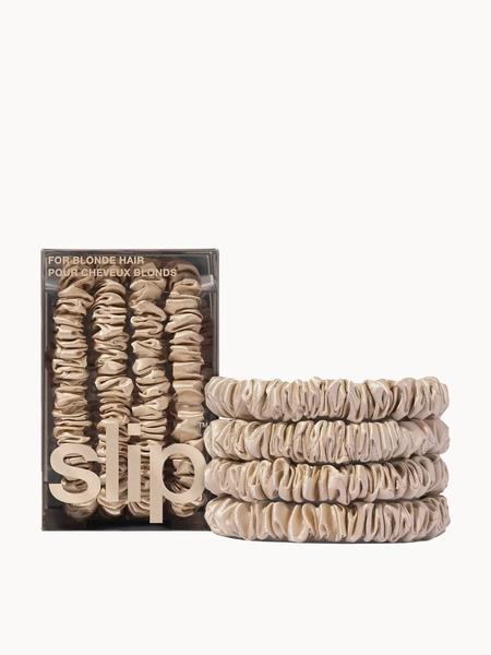 Slip Pure Silk Skinny Scrunchies - Blonde | LOOKFANTASTIC