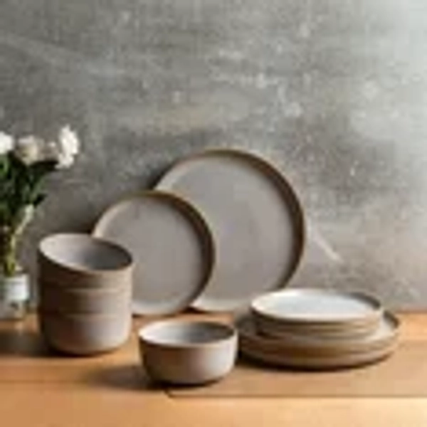 Home Trends Oat Speckle Stoneware 12-Piece Dinnerware Set, Home Trends Oat Speckle Stoneware 12-Piece Dinnerware Set