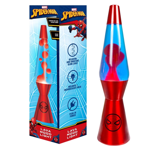 Spiderman 16" Red Lava Motion Volcano Lamp, Red Wax in Blue Liquid, Included Bulb - Walmart.com