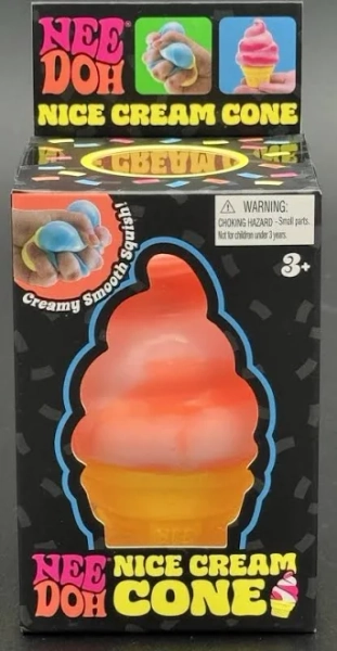 NeeDoh Nice Cream Cone ORANGE Stress Ball