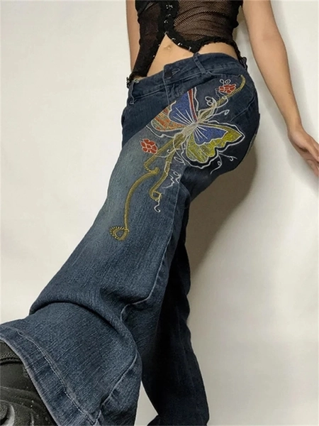 Butterfly Low Waist Denim Jeans  from TeddyLoveEve