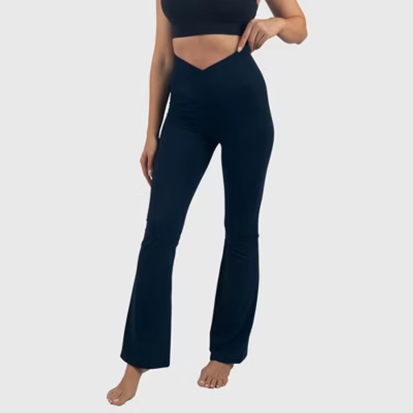 Alpine Swiss Leila Womens Flare Leggings High Waisted Crossover V Waist Buttery Soft Tummy Control Yoga Pants Not See Through Workout Bootcut Tights