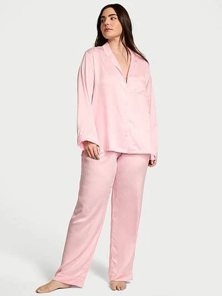 Victoria's Secret Women's Glazed Satin Long Pajama Set