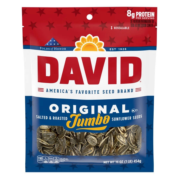 DAVID Jumbo Sunflower Seeds, Original Flavor, 16 oz. - Walmart.com