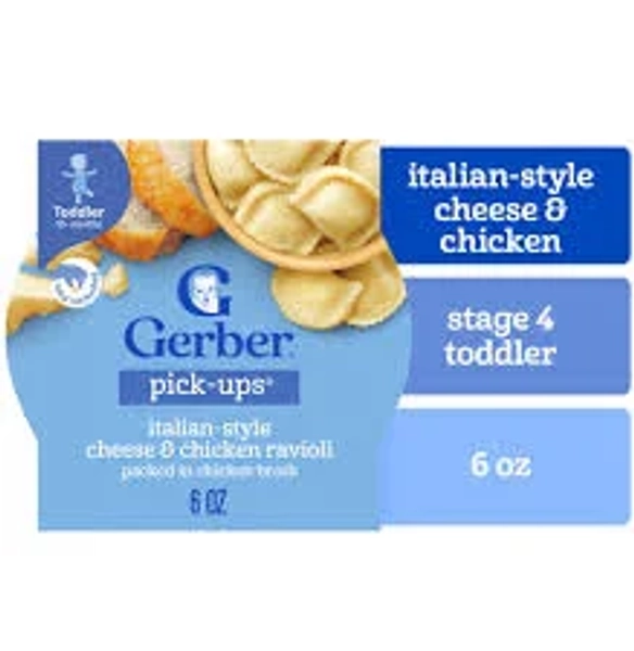 Gerber Toddler Food Italian-Style Cheese & Chicken Ravioli Pick-Ups