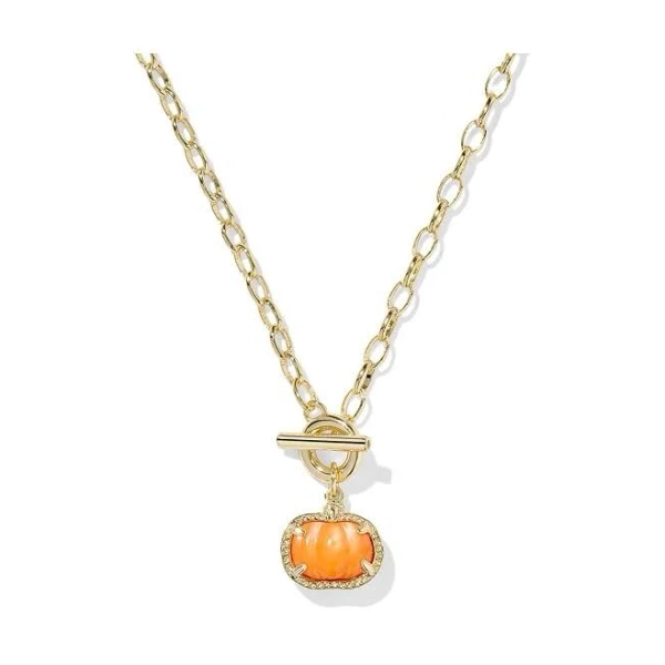Kendra Scott Gold Pumpkin Link and Chain Necklace