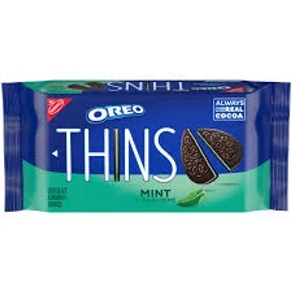 Oreo Thins Mint Creme Chocolate Sandwich Cookies