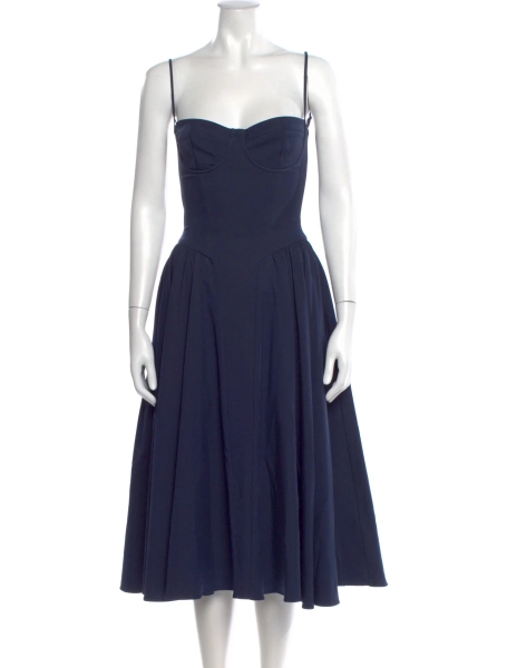 Virgin Wool Midi Length Dress
