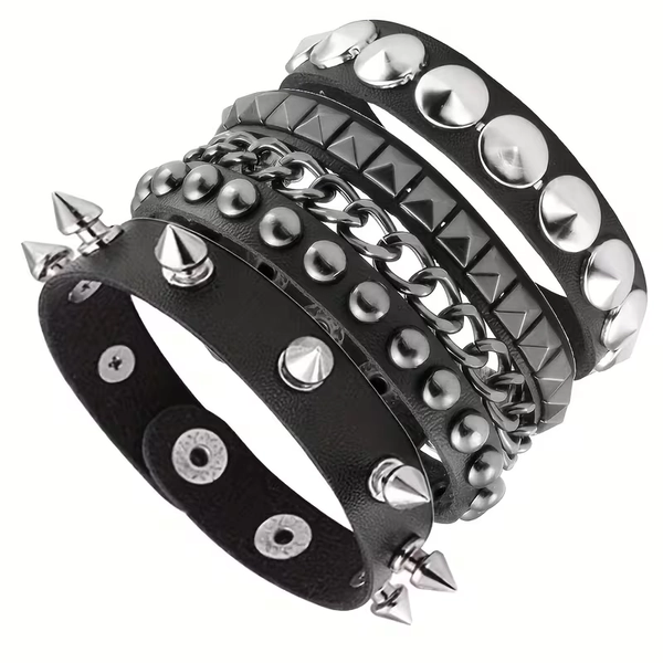 3pcs set new fashionable vintage studded chain bangle bangle - Temu United Kingdom