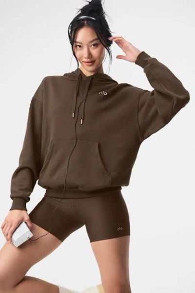 ALO | Accolade Hoodie in Espresso Brown, Size: Medium