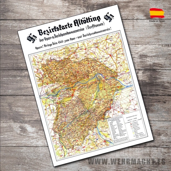 German map - Credit Unions from Altötting in Bavaria