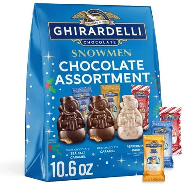 Ghirardelli Chocolate Assortment Limited Edition Snowmen Candy Bag