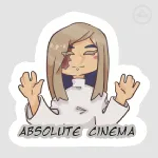 Absolute cinema Tamsy Sticker by Crimsonmoon777shop - ACGGOODS