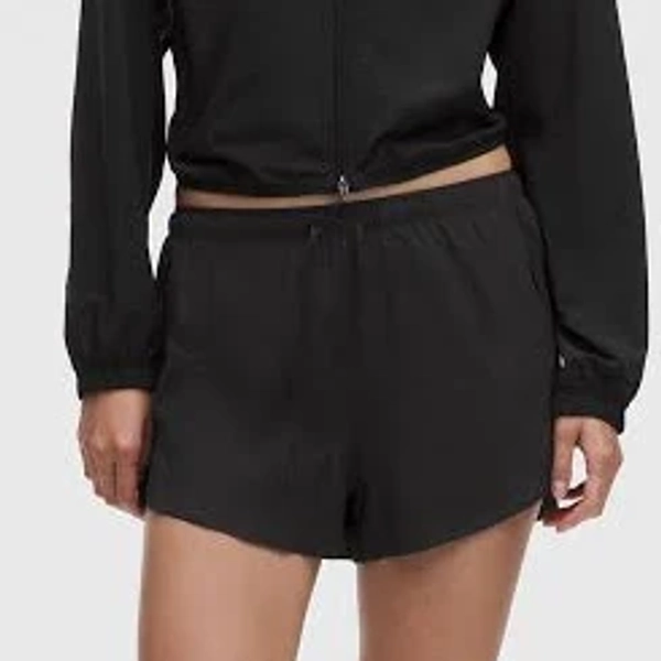 lululemon Shorts | Women's Textured Mesh High-Rise Short 2.5" | Size L | Black,Neutral