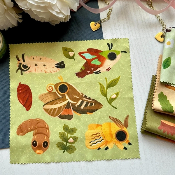 Moths & Caterpillars Microfiber Cleaning Cloth