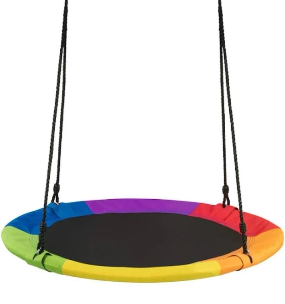 costway 40 Inch 770 lbs Flying Saucer Tree Swing Kids Gift with 2 Tree Hanging Straps