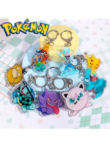 pocket monsters Acrylic Keychain Anime Cartoon Keychain Backpack Accessories Car Accessories Bag Charm School Cute Goth Y2k