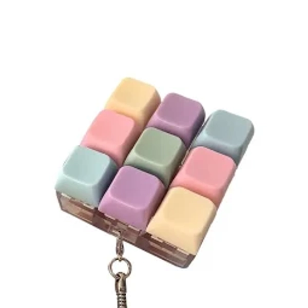 Colorful Keyboard Fidget Toys For Adults Kids,1/4/5/9‐buttons Pastel Keyboard Clicker Keychain For