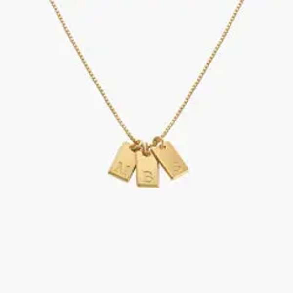 Willow Tag Initial Necklace - Gold Vermeil