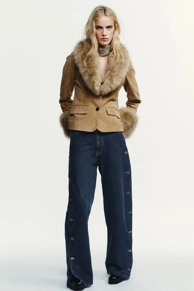 TRF MID-RISE BAGGY BUTTON JEANS - Blue | ZARA United States