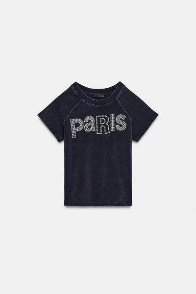 WASHED EFFECT STUDDED T-SHIRT
