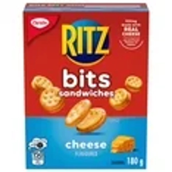 RITZ Bits Sandwiches Cheese Flavoured, Snack Crackers, School Snacks, Family Snacks, Real Cheese, 180 g