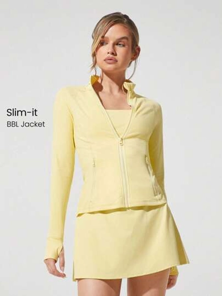 GLOWMODE FeatherFit™ Slim-It Streamline Performance Secure Pockets Zip Up Long Sleeve Jacket
