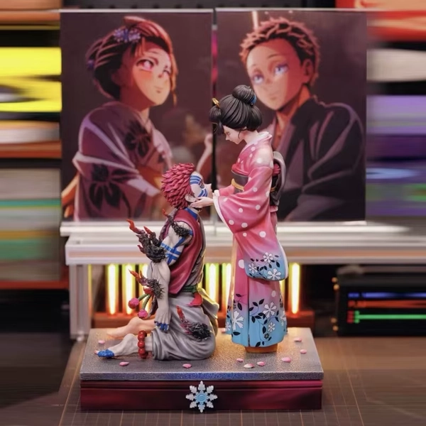 Demon Slayer Akaza &amp; Koyuki Figure Anime Action Figure Statue Model 27cm
