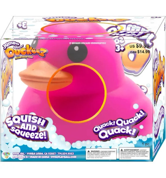 Peter Pan Novelty Company Duckeez Jumbo Pink Squishy Duck