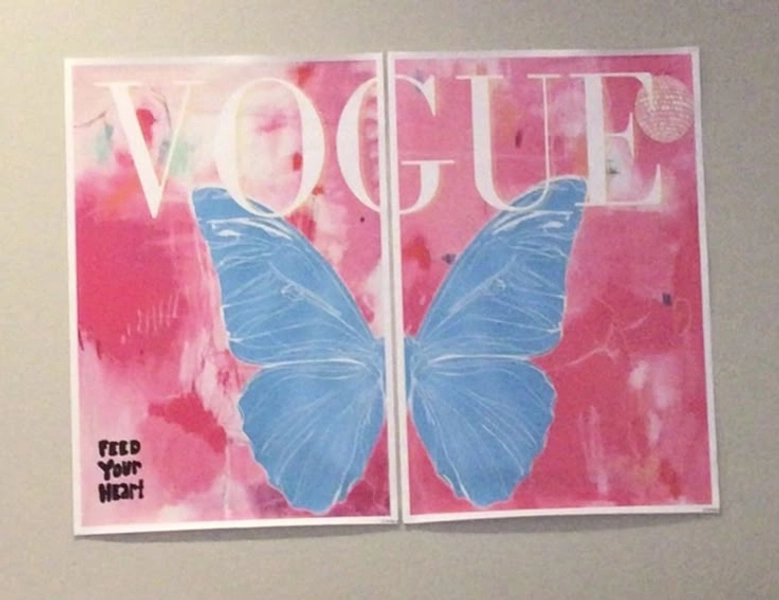 Vogue Poster with Pink Butterfly