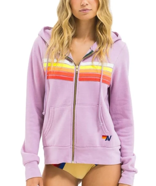 Aviator Nation Women's 5 Stripe Zip Hoodie