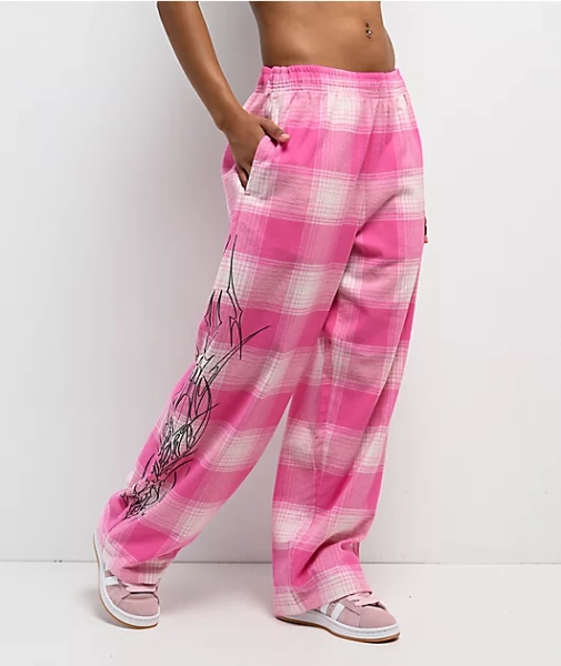 Vitriol Summoned Pink Plaid Lounge Pants