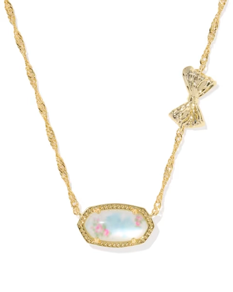 Kendra Scott x LoveShackFancy Bow Gold Elisa Necklace 