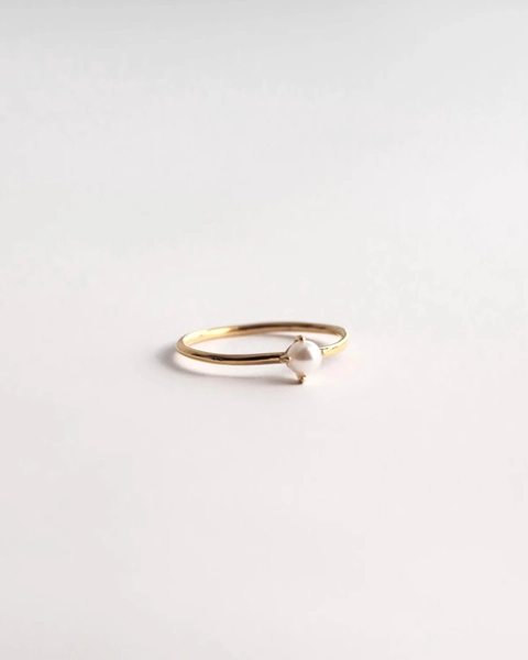 Fav Never Fades - Waterproof - 18k Gold Pearl Ring - Gold Beach Ring - Stackable Ring - Gold Minimalist Ring - R86
