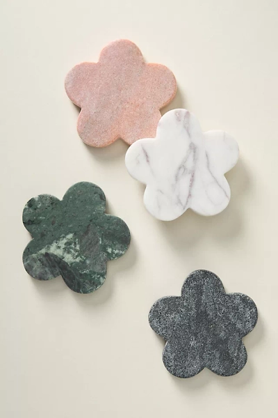 Marble Daisy Coasters, Set of 4