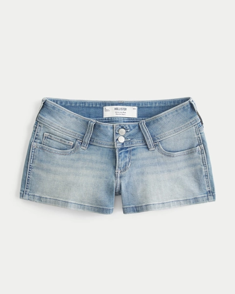 Ultra Low-Rise Jean Shortie Shorts
