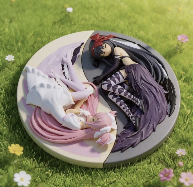 Madoka Kaname &amp; Homura Akemi Yin-Yang PVC Figure Puella Magi Madoka Magica