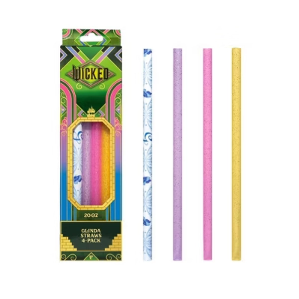 CharCharms 4pk 20oz Water Bottles Straws Wicked 2 Glinda
