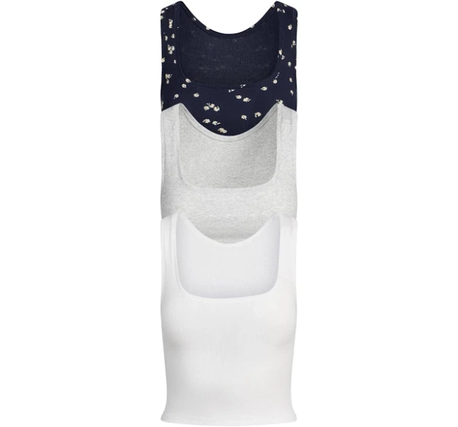 Skims Women's Ribbed Cotton Tank Top 3-Pack