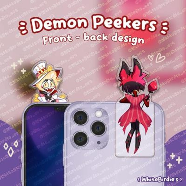 Hazbin Hotel Demon Peekers - Alastor & Lucifer hipper