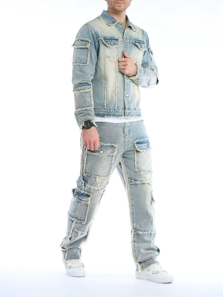 High-Quality Men's Washed Denim Two-Piece Set (Jeans + Denim Jacket) - Autumn & Winter Style - AliExpress 200000343