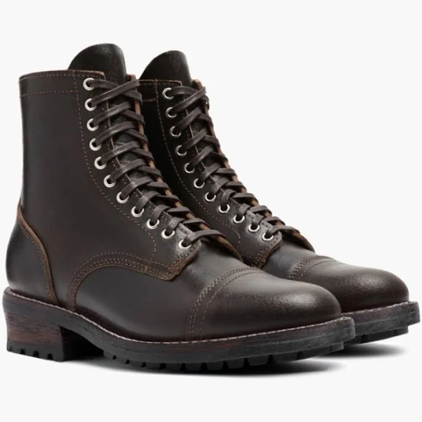 Thursday Boot Company Men's Waxed Cacao Leather Logger Lace-Up