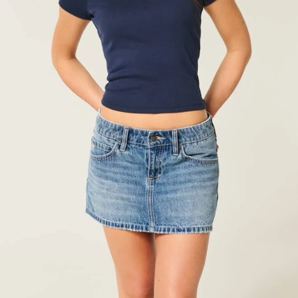 Women's Low-Rise Denim Mini Skort