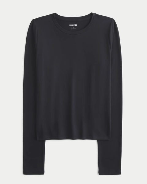 Long-Sleeve Seamless Fabric Crew Baby Tee