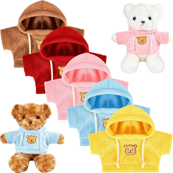 5 Pcs Bear Clothes Set, Cute Hoodie for 6-8 Inch Stuffed Animals, DIY Doll Outfits, Soft & Washable Teddy Bear Costumes(DSF) - Walmart.com