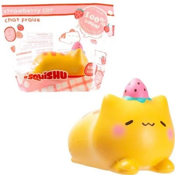 Hamee SquiSHU Jumbo Strawberry Cat Squeeze Squishy