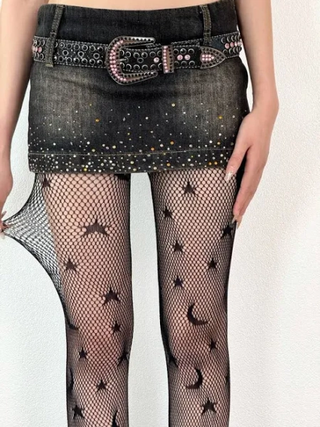 Star and Moon Pattern Tights