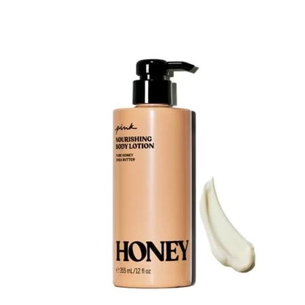 Victoria's Secret PINK Honey Fragrance Body Lotion with Nourishing Pure Honey for Soft, Hydrated Skin, 12 oz